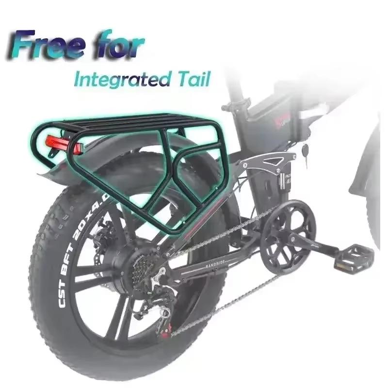 RANDRIDE YX20 складной электровелосипед 20*4.0 дюймов толстые шины 1000 Вт двигатель 48 В 17 Ач аккумулятор электрический велосипед для взрослых 2 места электрический велосипед