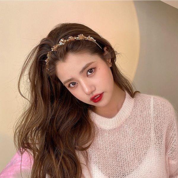 Изысканная повязка на голову с цветочным узором и стразами – высококачественный ретро-аксессуар для волос для женщин