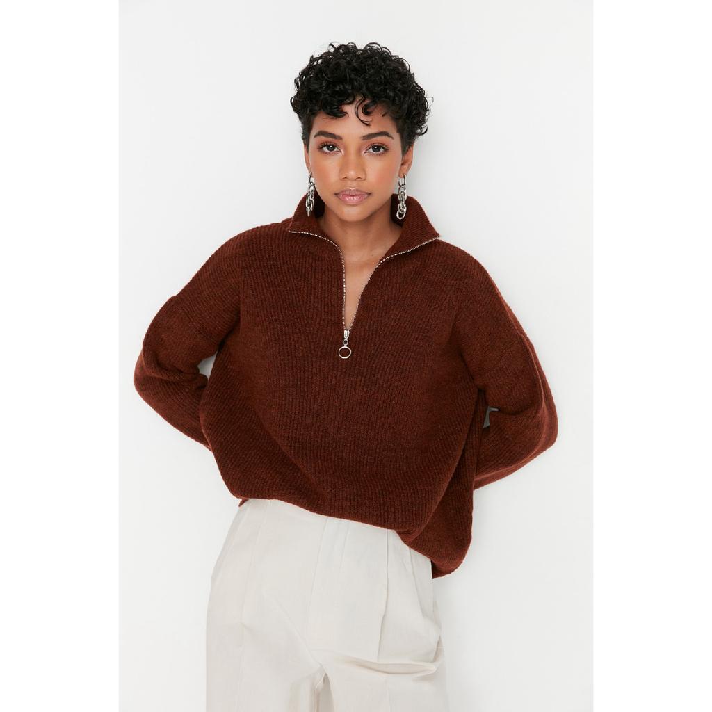 Мягкий текстурированный трикотаж антрацитового цвета на молнии Twoaw20xs0009