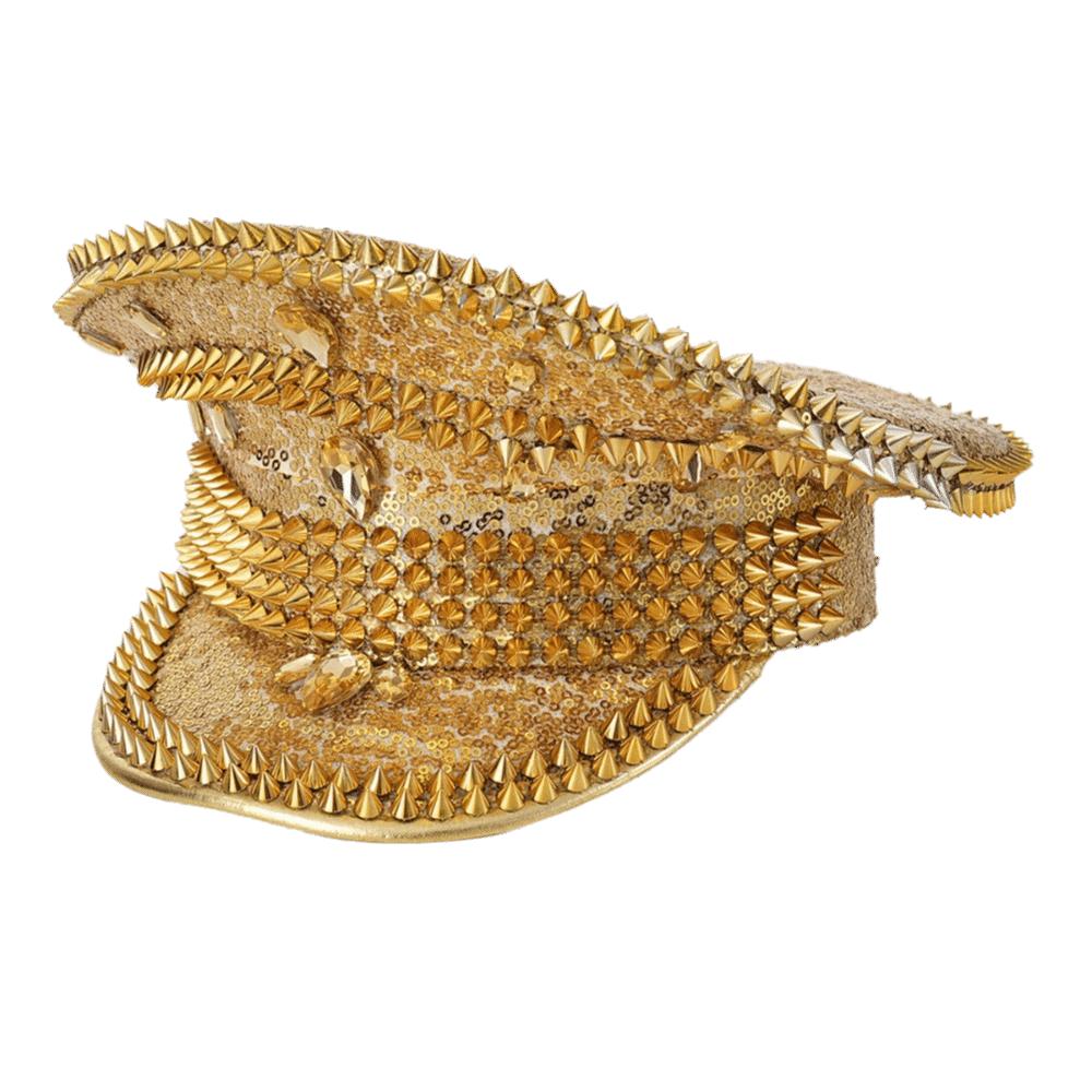 Gold Captain Cap Boost Party Vibe Air Force Hat Pilot Captain Hat Halloween Christmas