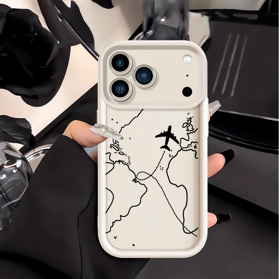 Кейс с маршрутом самолета для Apple iPhone 17 Pro Max XS 12 16 XR 16e Air 14 Plus 13 Mini 11 15 Чехол для телефона