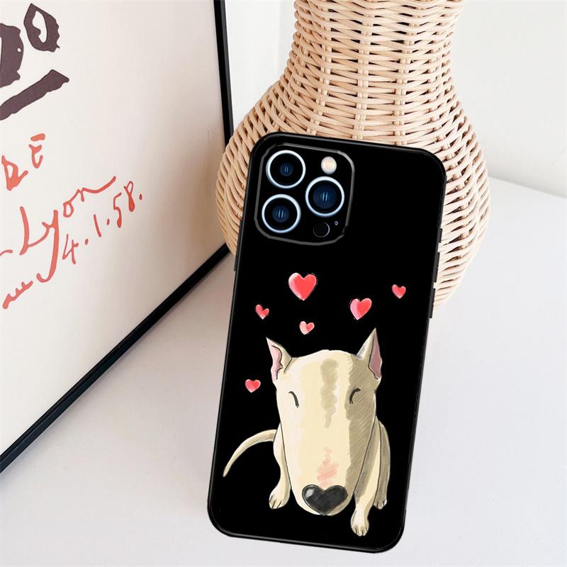 Чехол для телефона iPhone 16 15 Pro 14 Pro Max Plus 11 13 12 Mini X XS XR с изображением английского бультерьера