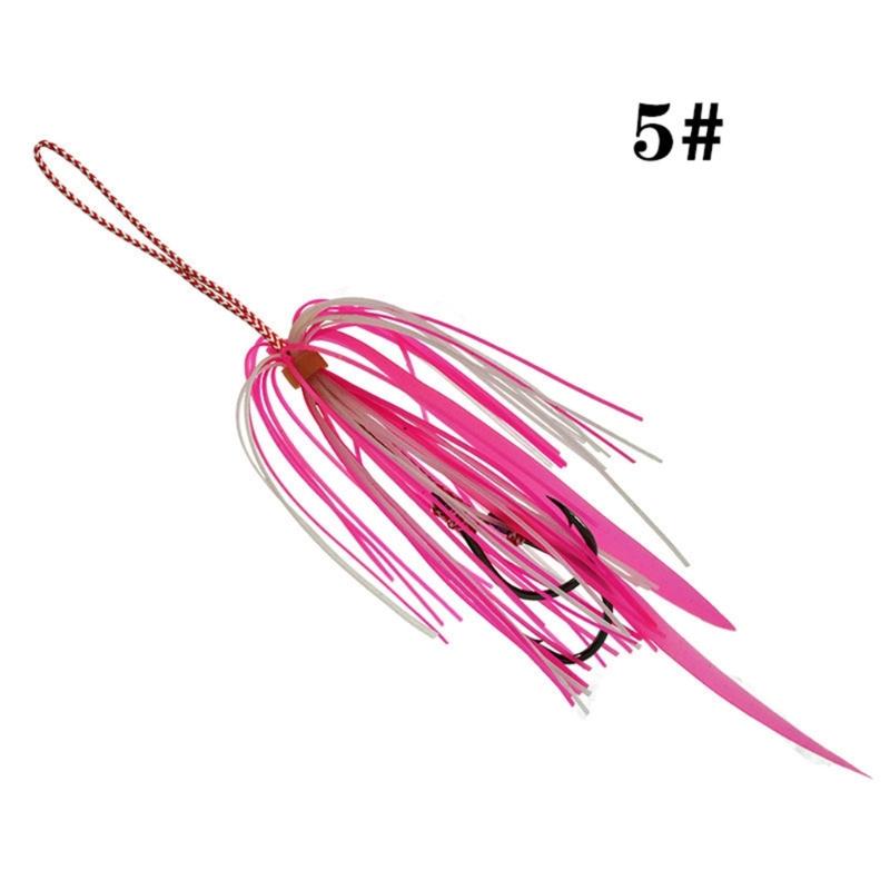 5 Pack High Carbon Steel Double Jigging Assist Hook Saltwater Fishing Hook Replacement Hook Vertical Jigs Lures Hook Set