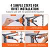 VEVOR Rivet Nut Tool, 40.6 cm Rivnut Tool Kit with 13PCS Metric and SAE Mandrels, 186PCS Rivet Nuts, M3, M4, 10-24, M5, M6, 1/4-20, 8-32, 5/16-18, M8