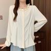 Navava Long Sleeve Blouse Flower Point Round Neck Nb2884