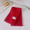 Soft Winter Knitting Colorful Neck Warmers Solid Labelled Scarf Children Scarf Kids Scarves