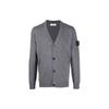 FW22 Кардиган из шерстяного трикотажа с длинным рукавом и логотипом на пуговицах, V-образный вырез, мужской свитер, серый 7715511C4-V0060