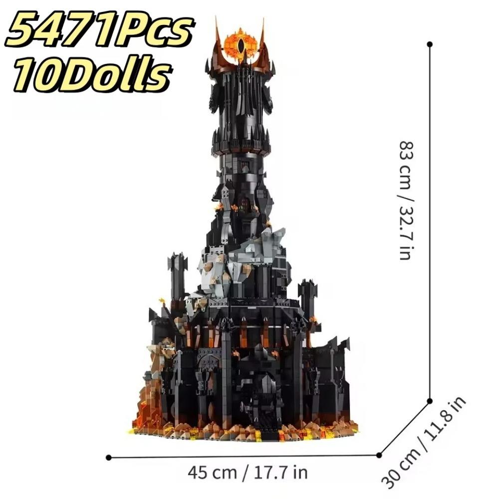 Новый MOC Башня Ока Саурона Уличный вид Строительная модель, Орнамент для украшения дома, Праздничный и День Рождения Подарок