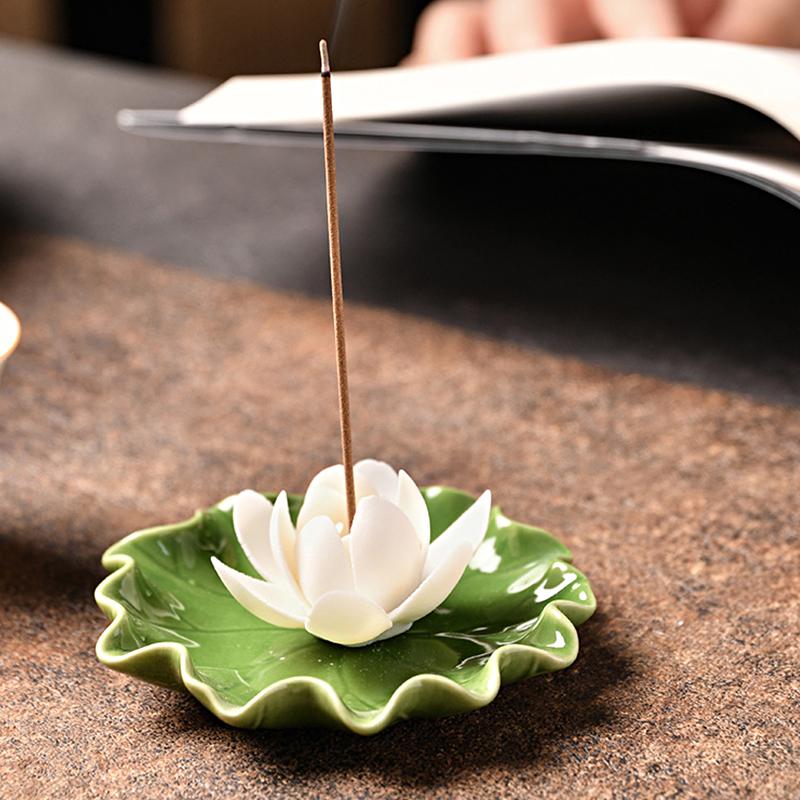 1 комплект, ручная работа, украшение для ароматерапии, курильница с листьями лотоса, ароматическая эстетика, украшение