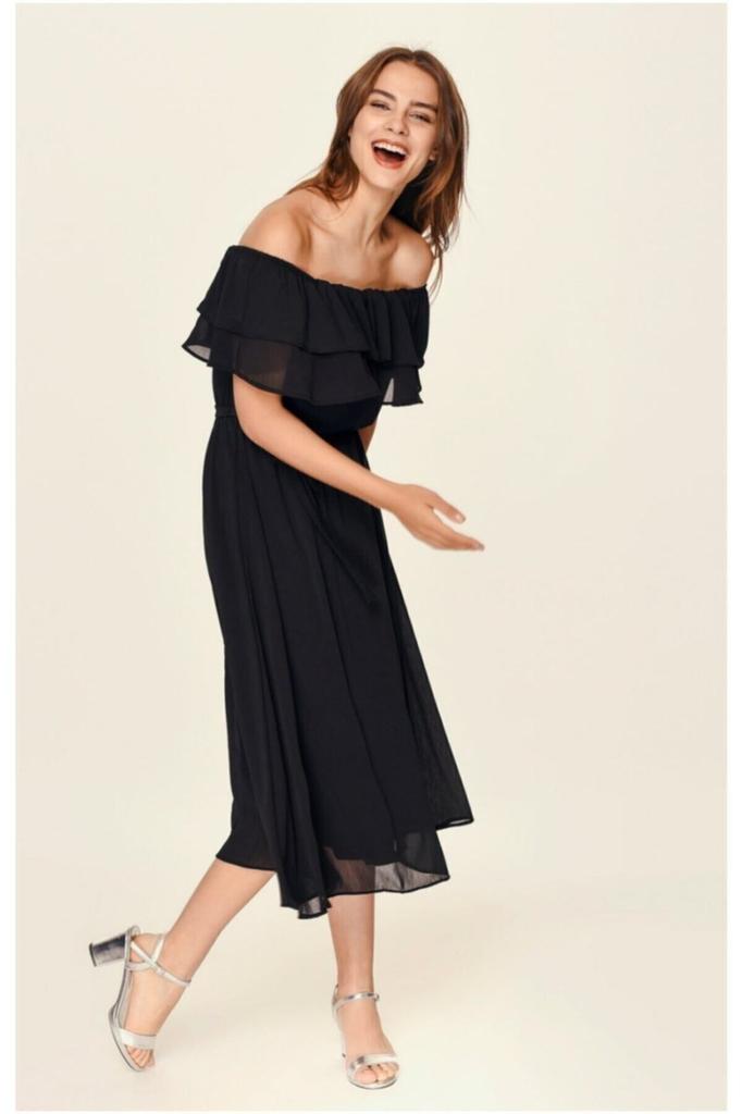 Женское платье большого размера бордовое шифоновое платье с воротником «Кармен Мадонна» больших размеров