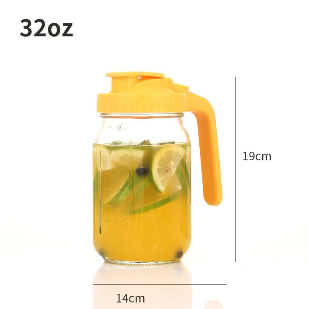 Large Capacity Wide Mouth Mason Jar Car Mounted Glasses Tumbler Glass Tea Cup  for Cold Brew