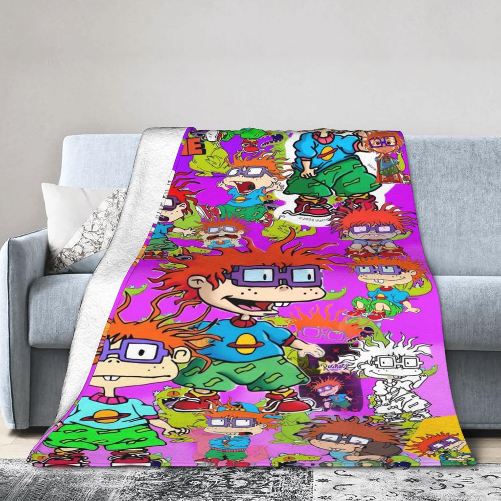Супер Теплое Одеяло Дорожный Плед с Рисунком Rugrats Огурцы Фланелевое Покрывало Для Улицы Забавное Покрытие для Дивана-кровати