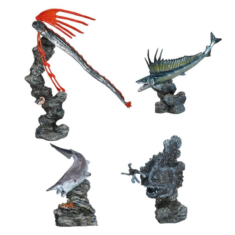 Original Gacha Toys Biological Encyclopedia Deep Sea Fish and Marine Life Simulation Model Ornaments ACTION FIGURE Toys