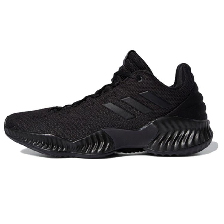 Adidas Pro Bounce 2018 Low Black Warrior Lace-Up Shock Absorption Anti-Slip Low-Top Basketball Shoes Men Sneakers FW0905