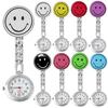 Women's Lady Cute Smile Face Quartz Clip-on Brooch Nurse Pocket Watch Gift