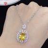Желтое яйцо голубя с цирконом, инкрустированное измельченным цирконом, легкая роскошная модная подвеска, ожерелье для женщин, украшения