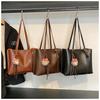 New Tote Bag Women'S Large-Capacity Bag Winter Solid Color Texture Shoulder Bag College Student Commuter Bag