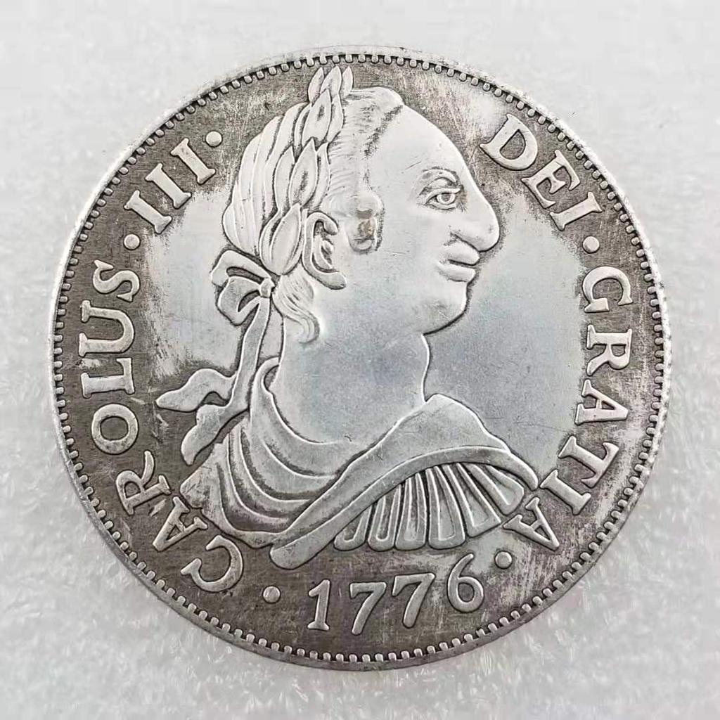 Старинный испанский серебряный доллар 1776 года № 01