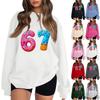 Women's Fashionable Casual Long-Sleeved Round-Neck Printed Pullover Sweatshirt