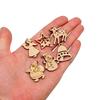 100Pcs/Set Christmas Decorations Environmental Protection Natural Retro Color Cartoon Wood Chips