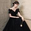 Black Evening Dress High End Skirt Light Dress Black Dress Host Sexy Strapless Dress