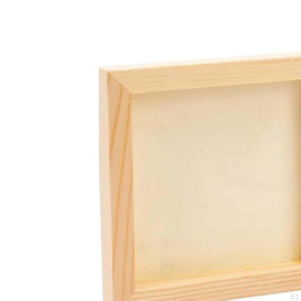 6x Wooden Panel Boards Square,Decorative Frame Unfinished Wood Canvas Panels 8inch for Kids