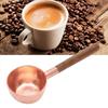 Black Walnut Handle Nature Walnut Spoons Red Copper Finish Wood Measuring Spoons  For Tea