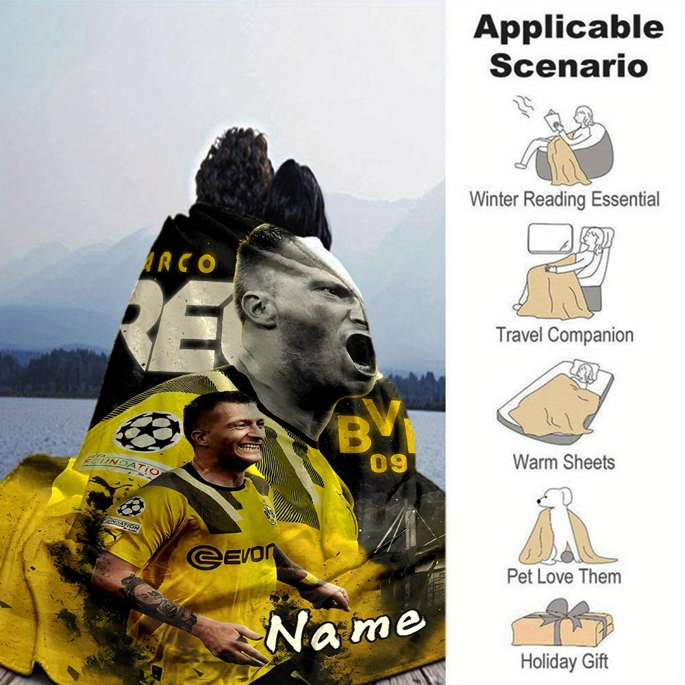 Marco Reus Bvb Football Player Themed Blanket Personalized Name Four Seasons Comfort Fashion Design Suitable For Sofa Bed Travel Camping And Office