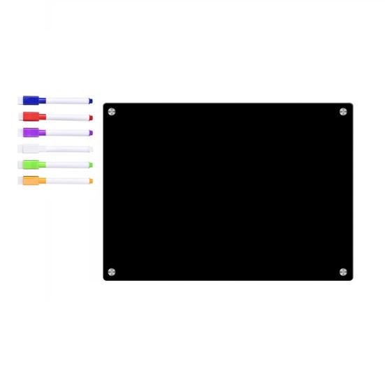 Магнитная акриловая доска для холодильника, разборчивый черный текст с 6 стираемыми маркерами, легко читаемая доска-еженедельник