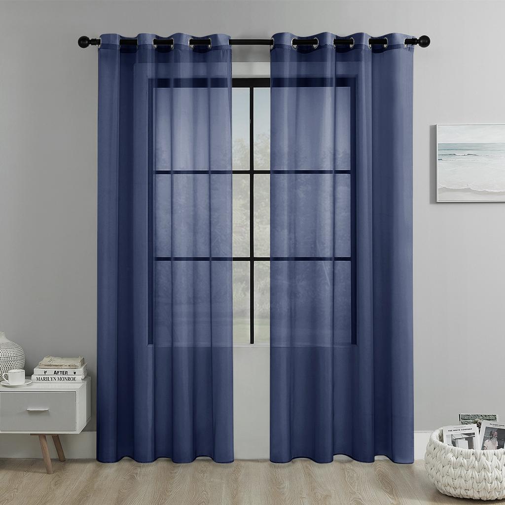 2025Однотонная перфорированная оконная сетка Полузатемняющая штора Гостиная Балкон Оконная сетка Дверная штора Украшение