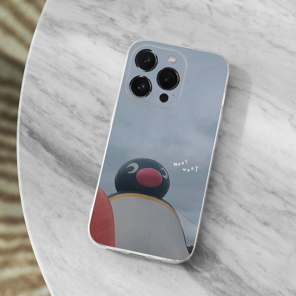 Милый животный P-Пингу Пингвин Чехол Для iPhone Max,13,XR,SE,12,15,Pro,17,Plus,11,14,16,X,XS,Mini Прозрачный Мягкий Чехол