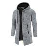 Мужское пальто с капюшоном, длинными рукавами, однотонная куртка средней длины с карманами, застежка-молния