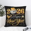 Наволочка С Новым Годом Вечеринка 2026 Дизайн Чехол на Подушку Для Гостиной Кровати Стула Забавные Наволочки