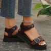 Fashion Oversized Women's Shoes 2024 New Thick Sole Solid Color Sponge Cake Soft Sole Roman Sandals Beach Casual Shoes