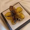 Women's Large-Size 8cm Brown Beige Laser Mermaid Princess Flower Shaped Lightweight Plastic Hair Clips Hair Accessories