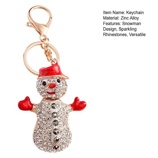 Брелок-подвеска Yousheng Сверкающие стразы Дизайн снеговика Металлическое кольцо для ключей Декоративный держатель для ключей Украшение для сумки друзей