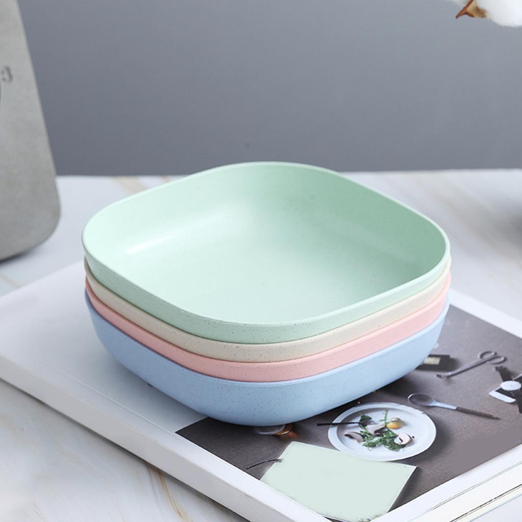 SW Бытовая пшеничная солома, небьющиеся закуски, тарелка с фруктовыми косточками, квадратная салатница