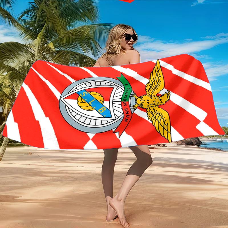 Ben Football Crest Printed Microfiber Beach Towel, Soft And Absorbent, Quick-Dry, Ideal for Summer Travel, Beach Essential, Swimming Pool