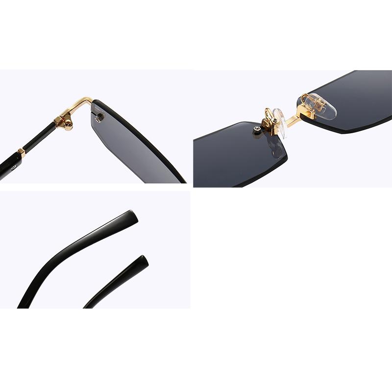 Солнцезащитные очки без оправы для мужчин, прямоугольные женские и мужские очки, маленькие квадратные солнцезащитные очки для женщин и мужчин, для пляжа, отпуска и путешествий