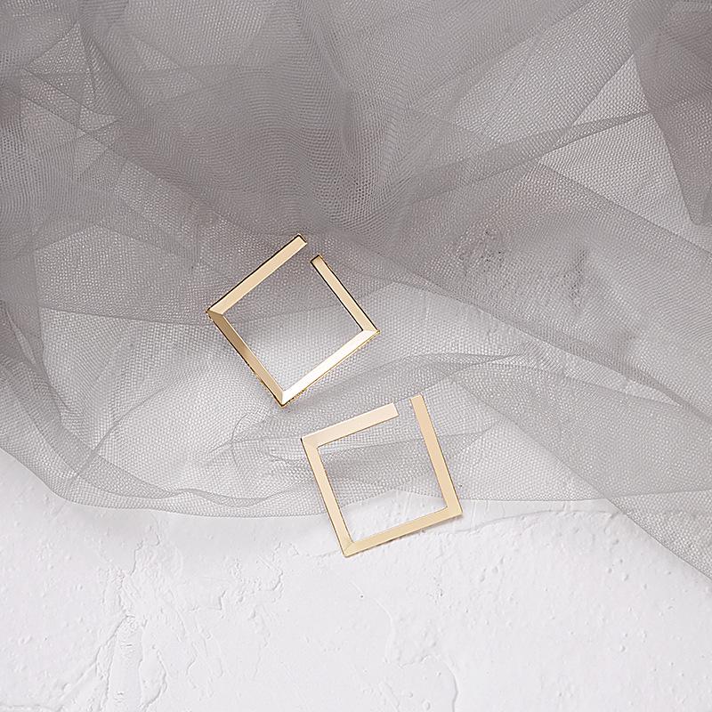 Серьги из серебра 925 пробы с геометрической квадратной формой — европейский и американский тренд, холодный стиль, преувеличенный дизайн