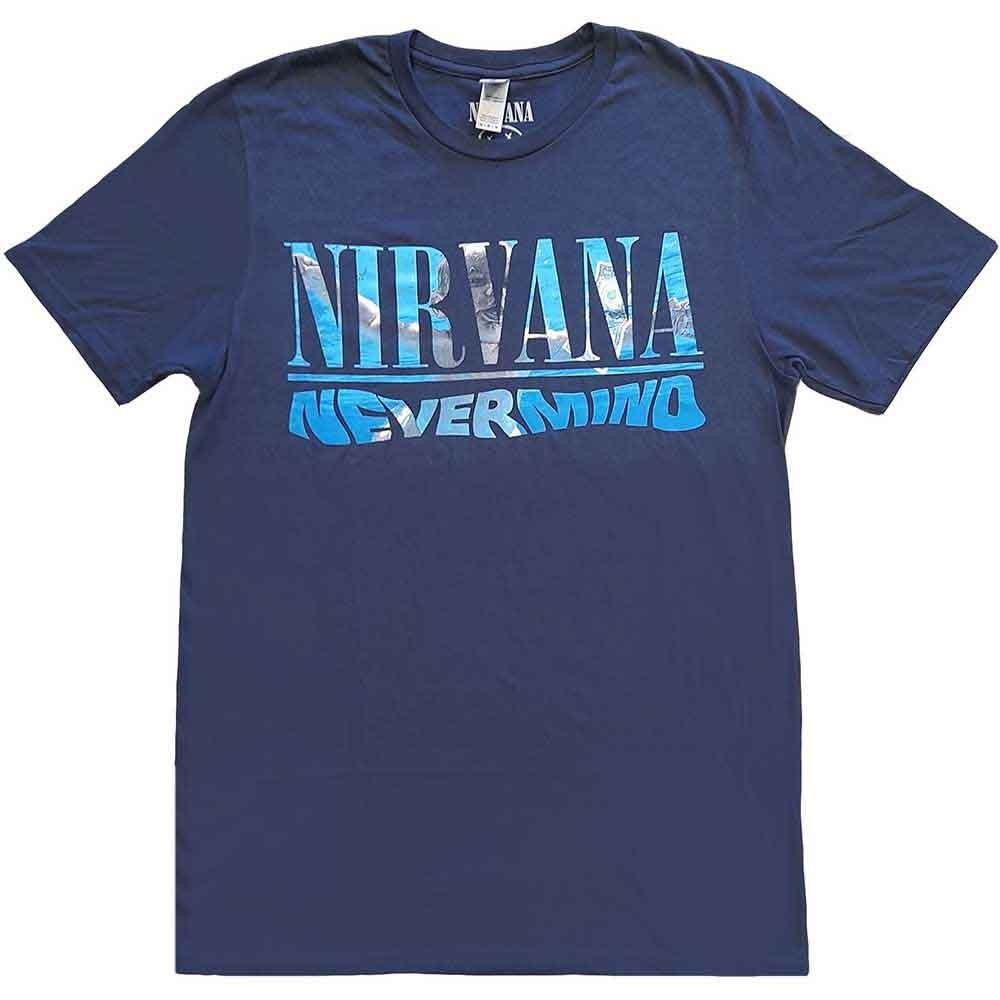 26 футболка Nirvana Nevermind Логотип группы новая Официальная унисекс Темно-синяя унисекс футболка