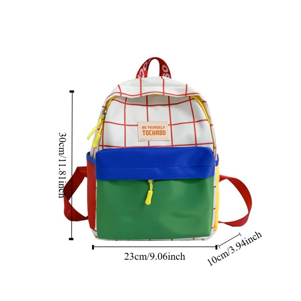 Милый рюкзак с контрастным цветом и клетчатым узором в корейском стиле, нейлоновый, детский, школьный, большой вместимости, милая сумка через плечо, детский рюкзак