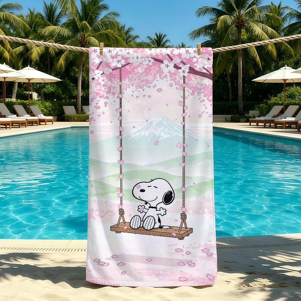 Милое полотенце с рисунком для улицы S-SnoopyS-ES Полотенце для кемпинга и пляжа Супервпитывающее Быстросохнущее Летнее полотенце