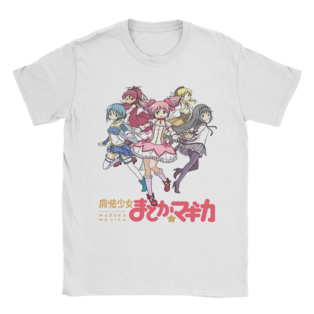 Новинка Puella Magi Madoka Magica Аниме (2) Футболка унисекс хлопковая с коротким рукавом с круглым вырезом летняя одежда