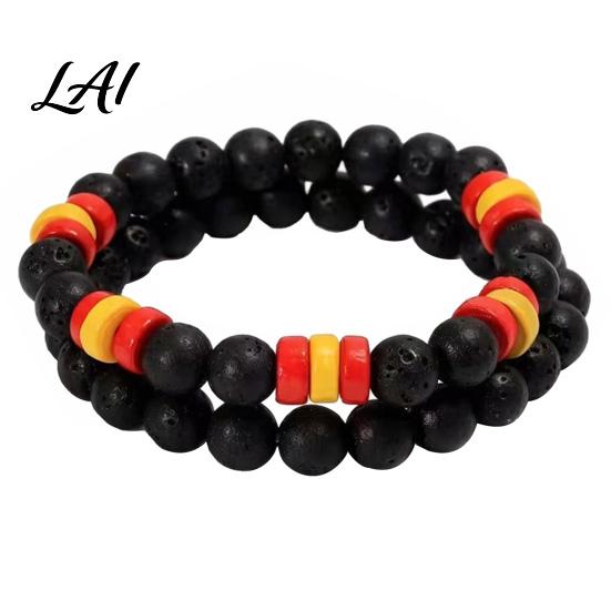 Mens Elastic Beaded Bracelets Natural Obsidian Stone Bracelet for Men 8mm Rock Accessories Stretch Bracelet Stackable Wristband Daily Wear Gift Him