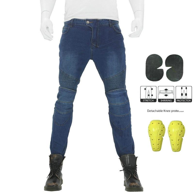 Motorcycle Riding Jeans Men Women With Knee Protection Abrasion-Resistant Biker Pants Off-Road Racing Trousers