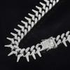 Hip Hop 21MM Iced Out Cuban Rivet Spike Thorns Link Chain Full Crystal Men's Miami Cuban Chain Luxury Fashion Necklace Jewelry