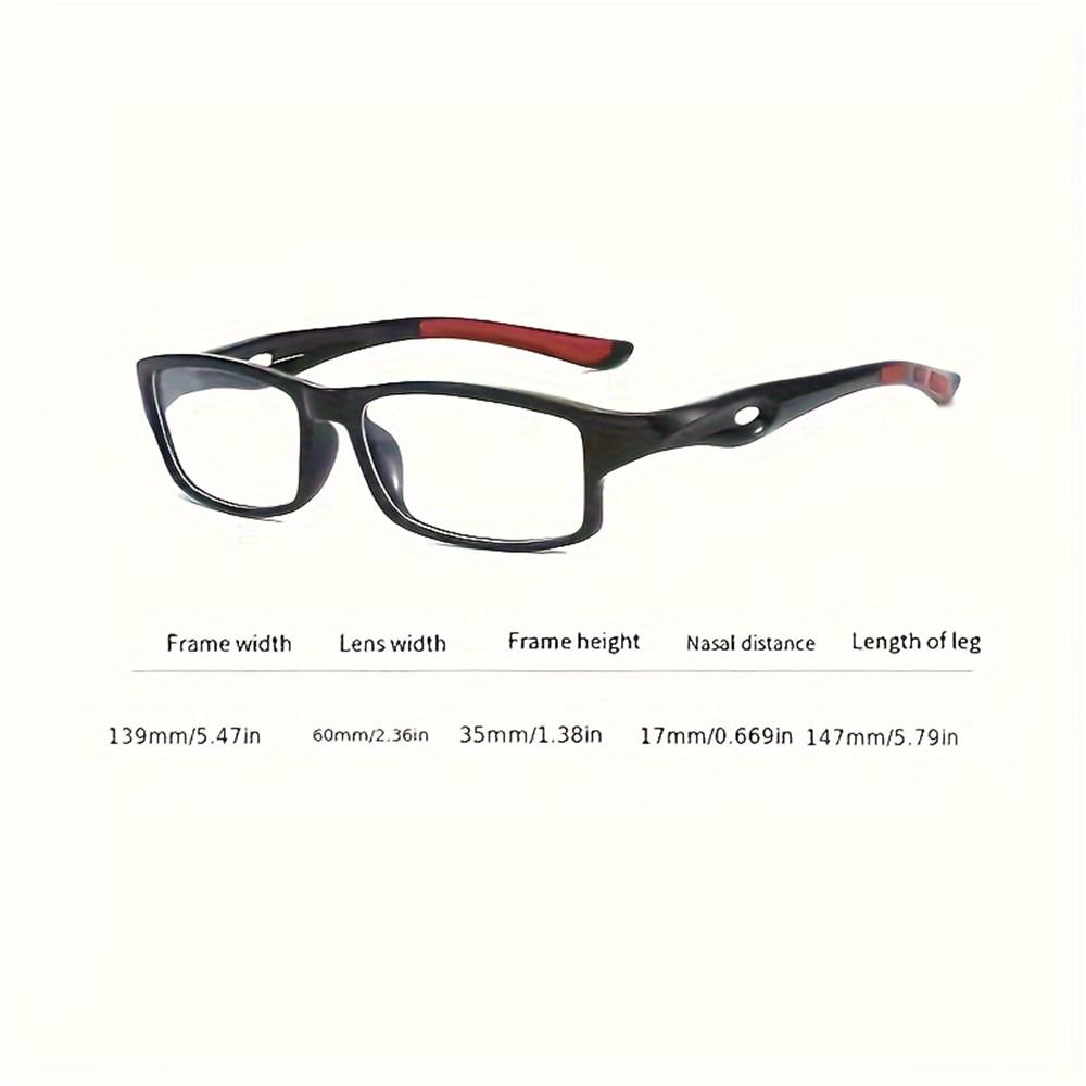 5PCS Sport Style Non-Prescription Reading Glasses Anti-Blue Light Rectangular Full Rim Eyewear PC Frame Material