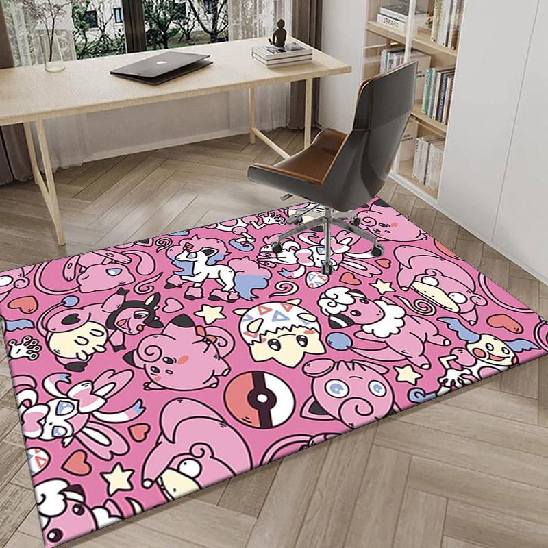 Pink pika Pattern Carpet, Chair Rug,Rug for Office Bedroom living rooms, Doormat decor Fan Gift Christmas Gift