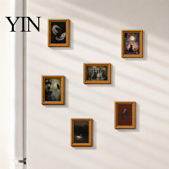 Kitchen Appliance Magnets Wooden Retro Frame Fridge Magnet, Strong Magnetic Decor for Refrigerator, Office Whiteboard Decoration Accessories